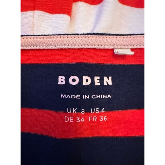 Boden Red White Blue Longsleeve Top Size 4 - Picture 4 of 6